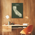 California Hydrological Map – Canvas Green - Muir Way - Hydrology