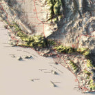 California 1931 National Forests Shaded Relief Map - Muir Way - Vintage Relief