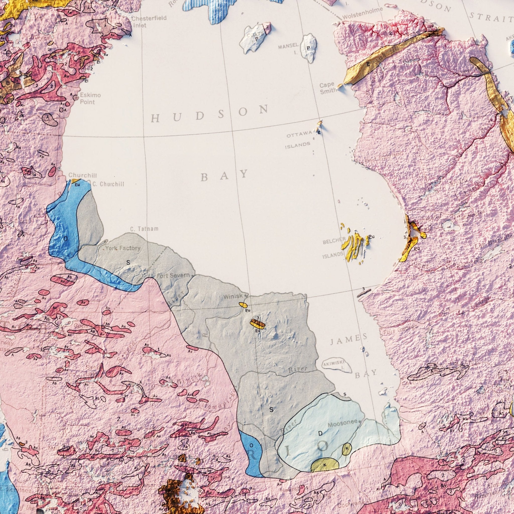Canada 1956 Shaded Relief Map - Muir Way - Vintage Relief