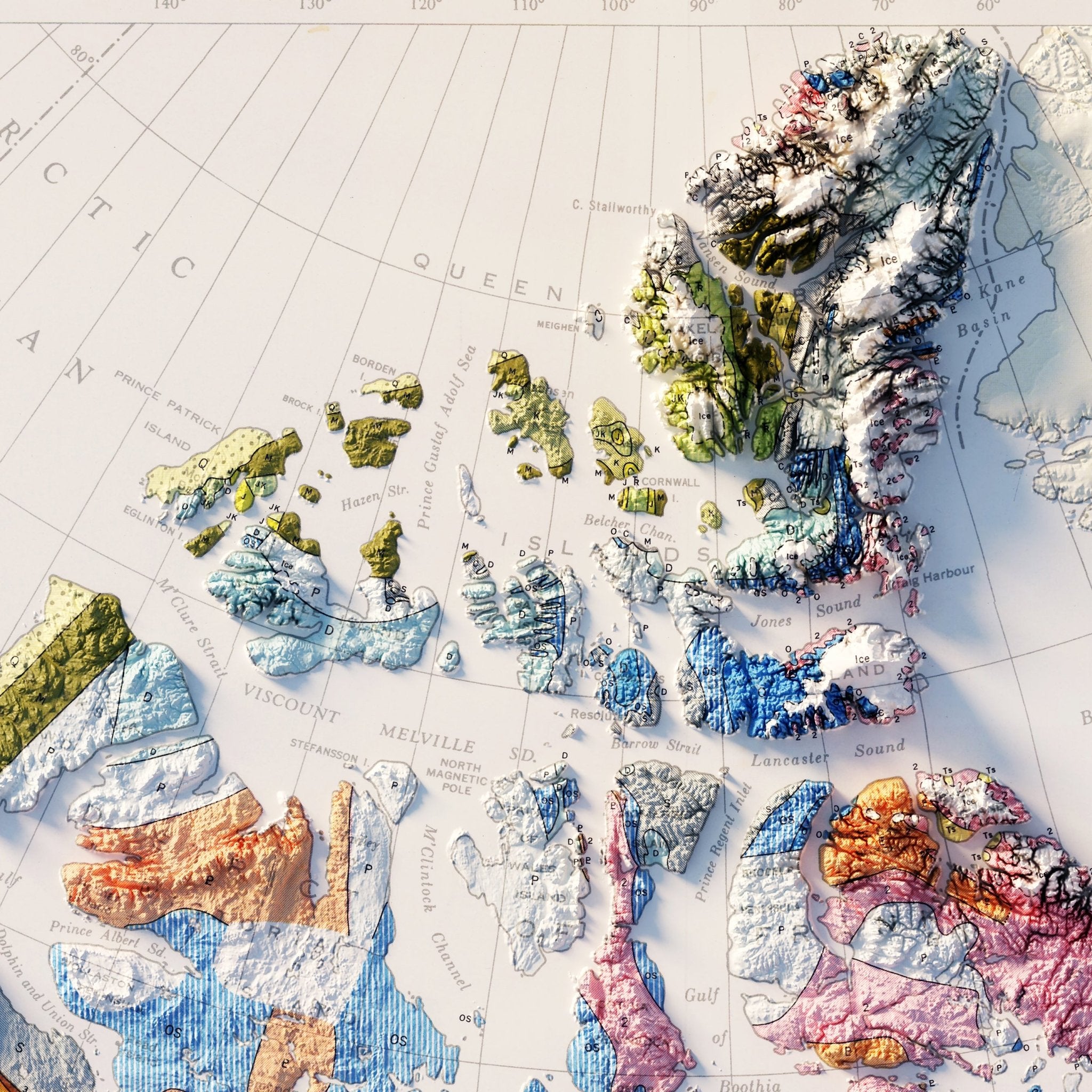Canada 1956 Shaded Relief Map - Muir Way - Vintage Relief