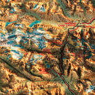 Canadian Rockies 1926 Shaded Relief Map - Muir Way - Vintage Relief