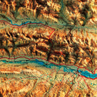 Canadian Rockies 1926 Shaded Relief Map - Muir Way - Vintage Relief