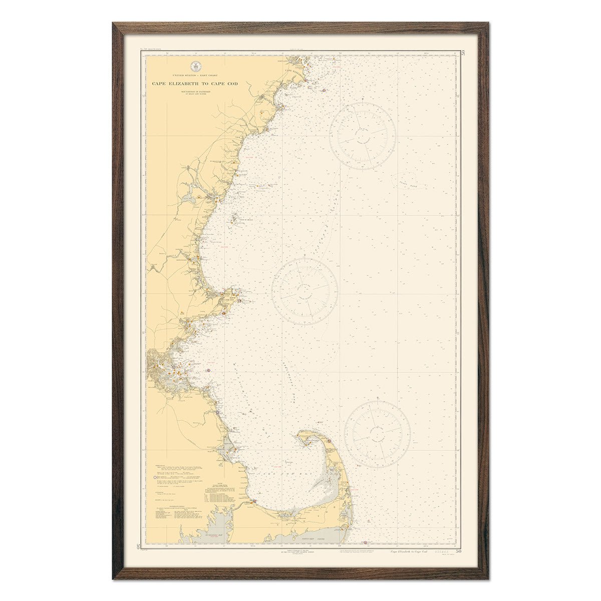 Cape Elizabeth to Cape Cod Nautical Chart 1935 - Muir Way - Vintage Map