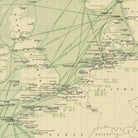 Carte Officielle des Stations Radiotelegraphiques of the Atlantic Ocean NE and Mediterranean 1925 - Muir Way - Vintage Map
