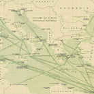 Carte Officielle des Stations Radiotelegraphiques of the Atlantic Ocean NE and Mediterranean 1925 - Muir Way - Vintage Map
