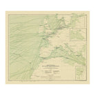 Carte Officielle des Stations Radiotelegraphiques of the Atlantic Ocean NE and Mediterranean 1925 - Muir Way - Vintage Map