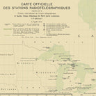 Carte Officielle des Stations Radiotelegraphiques of the Atlantic Ocean NW 1925 - Muir Way - Vintage Map