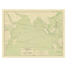 Carte Officielle des Stations Radiotelegraphiques of the Indian Ocean 1925 - Muir Way - Vintage Map