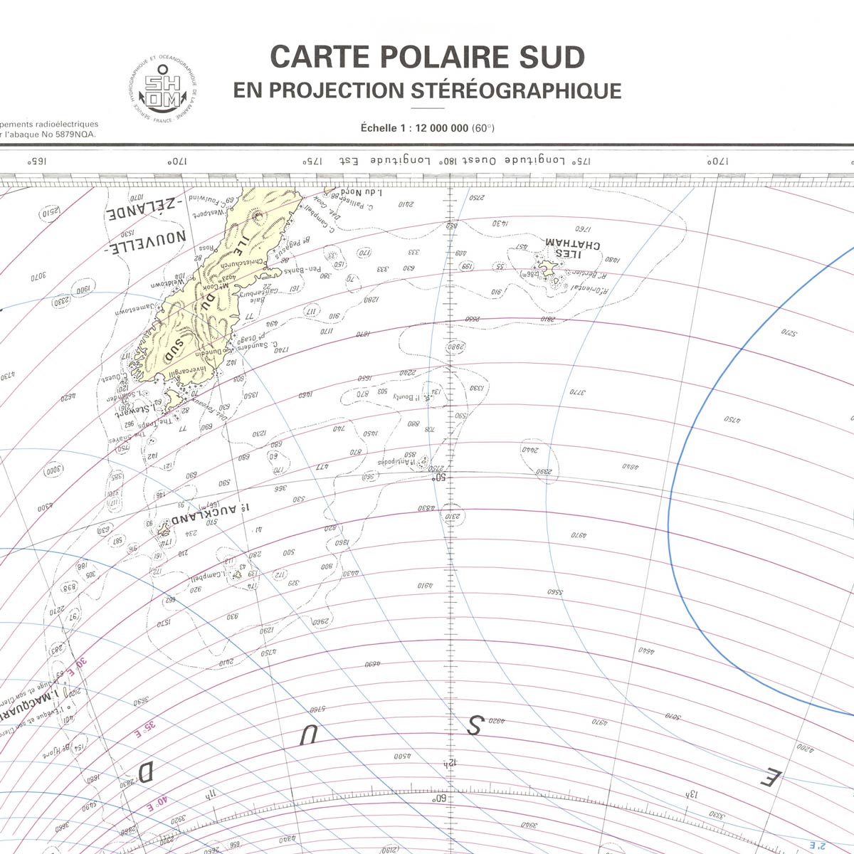 Carte Polaire Sud Nautical Chart 1992 - Muir Way - Vintage Map