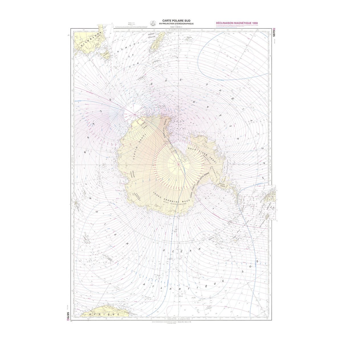 Carte Polaire Sud Nautical Chart 1992 - Muir Way - Vintage Map