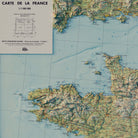France 1971 Shaded Relief Map - Muir Way - Vintage Relief