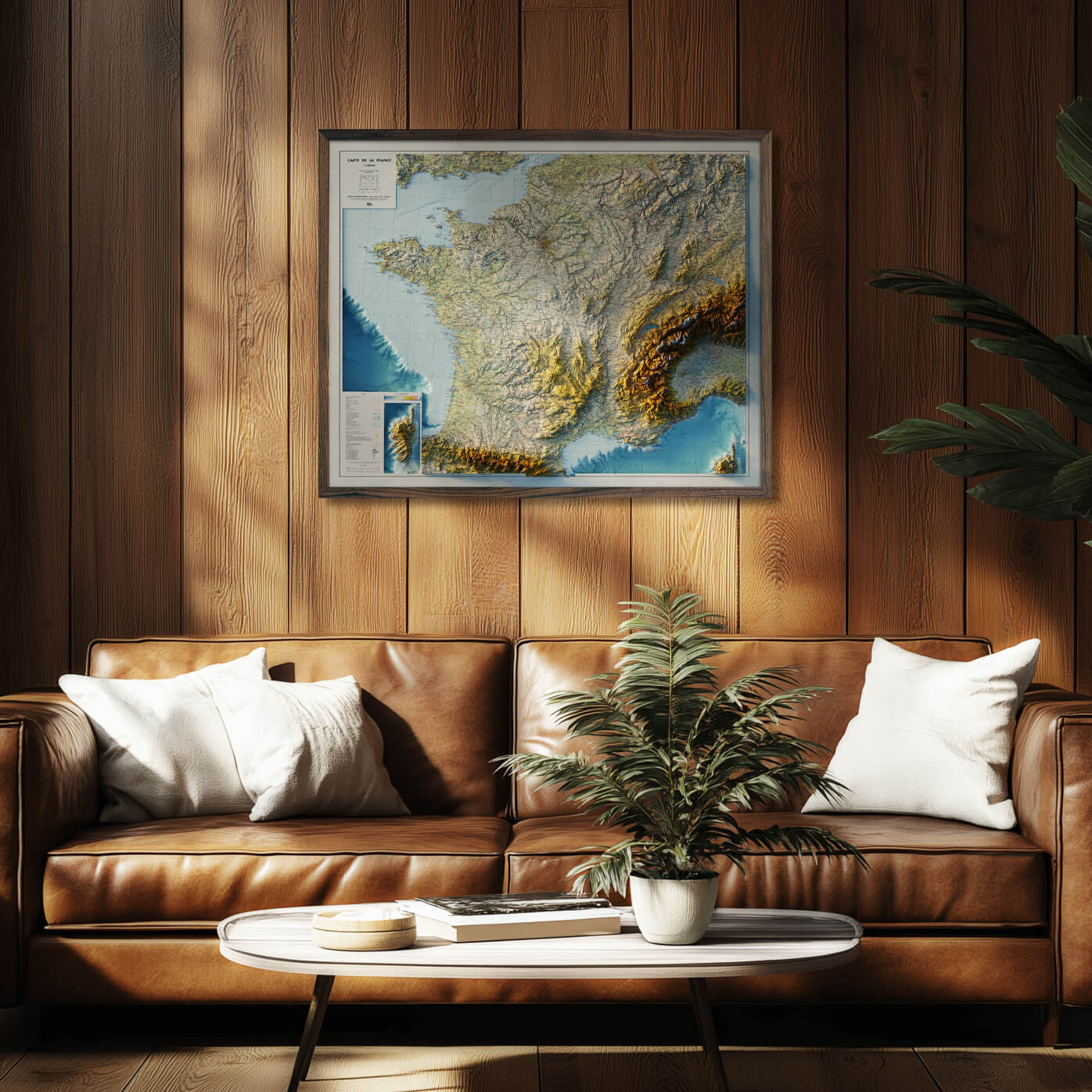 France 1971 Shaded Relief Map - Muir Way - Vintage Relief