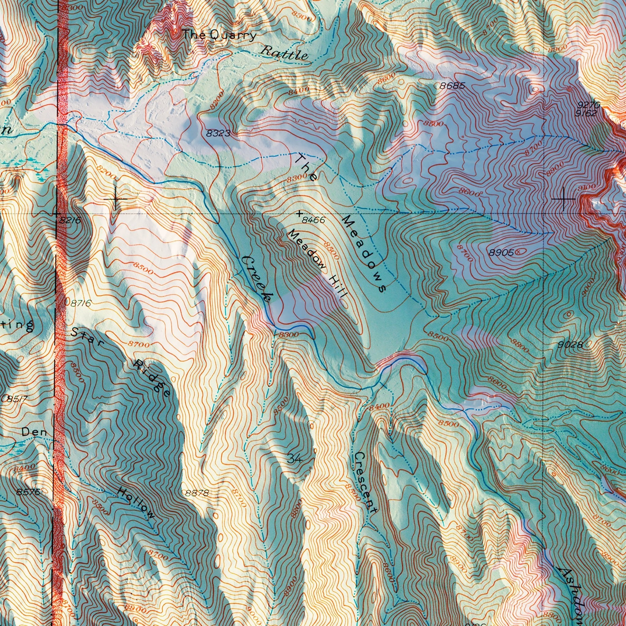 Cedar Breaks 1936 Shaded Relief Map - Muir Way - Vintage Relief