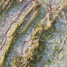 Charlottesville, VA 1965 Shaded Relief Map - Muir Way - Vintage Relief