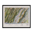 Charlottesville, VA 1965 Shaded Relief Map - Muir Way - Vintage Relief