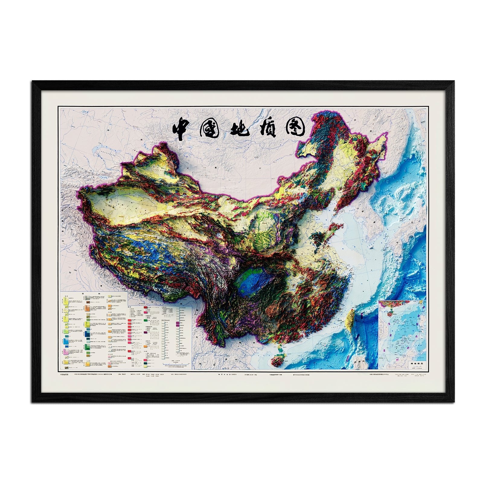 China 1989 Shaded Relief Map - Muir Way - Vintage Relief
