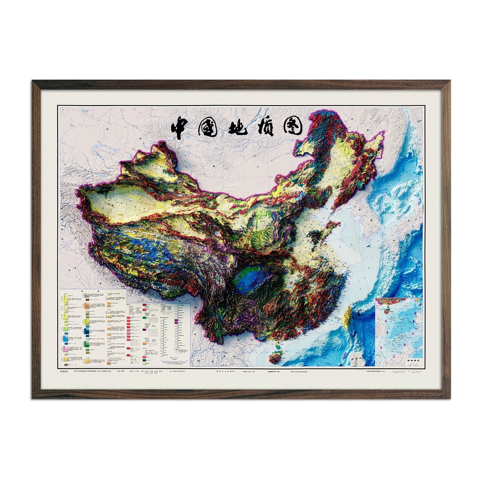 China 1989 Shaded Relief Map - Muir Way - Vintage Relief
