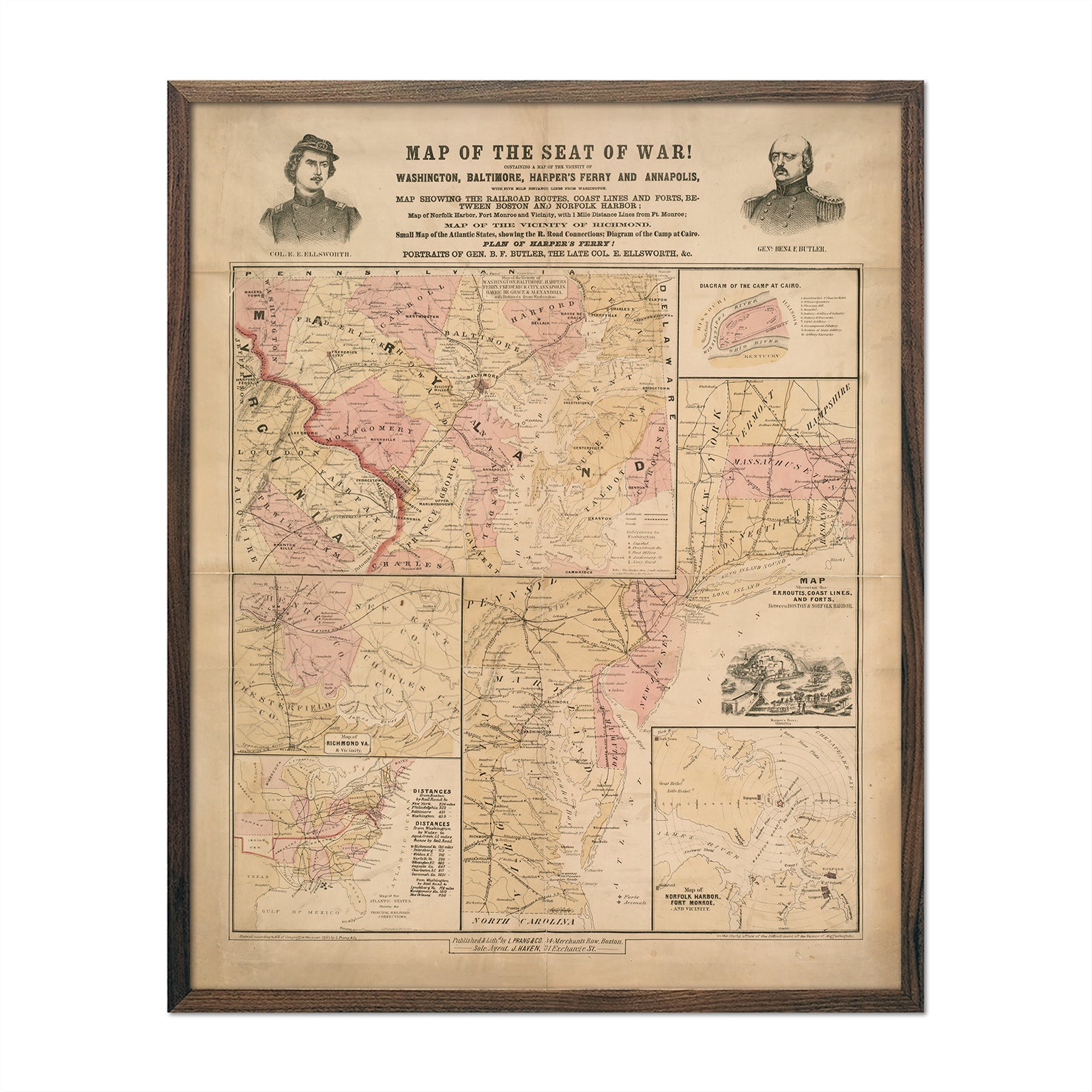 Map of the Seat of War 1861 - Muir Way - Vintage Map
