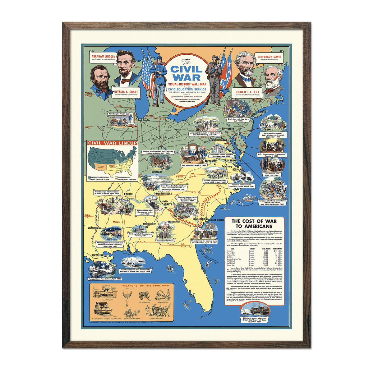 Civil War Visual History Map - Muir Way - Vintage Map