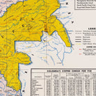 Colombia Coffee 1939 Shaded Relief Map - Muir Way - Vintage Relief