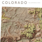 Colorado "14ers" Shaded Relief Map - Muir Way - Natural Atlas