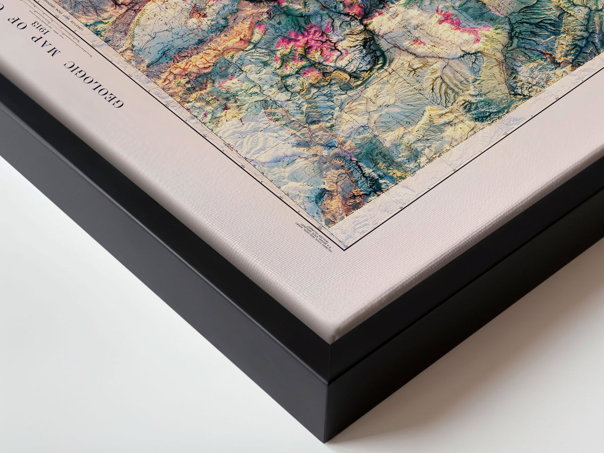 Colorado 1913 Shaded Relief Map – XL Canvas - Muir Way - XL Canvas