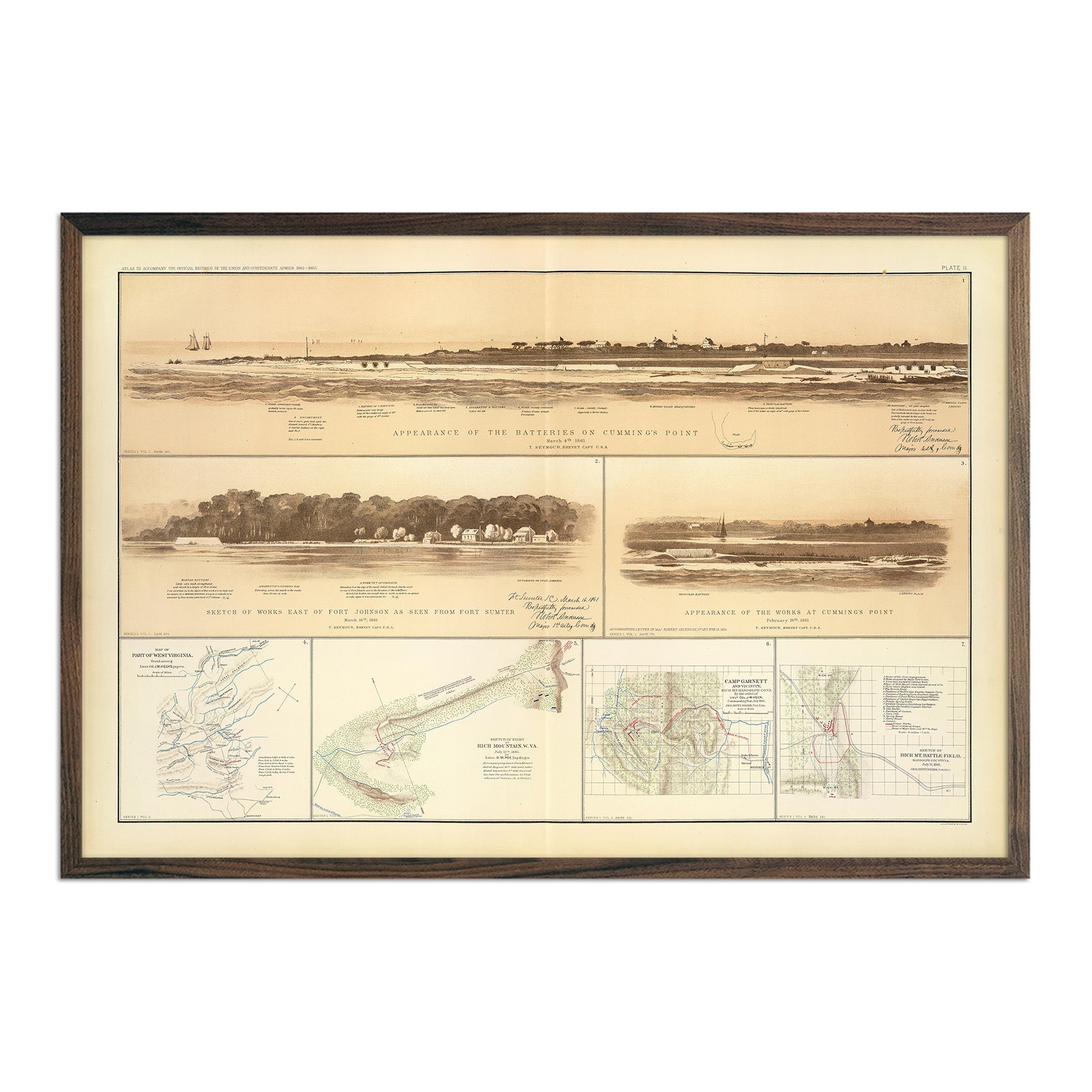 Cumming's Point Batteries - Muir Way - Vintage Map