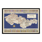 Czechoslovakia Pictorial Map - Muir Way - Vintage Map