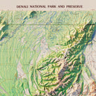 Denali National Park 1986 Shaded Relief Map - Muir Way - Vintage Relief