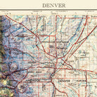 Denver, CO 1953 Shaded Relief Map - Muir Way - Vintage Relief