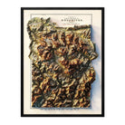 Dolomites 1904 Shaded Relief Map - Muir Way - Vintage Relief