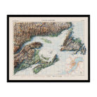 Eastern Canada 1959 Shaded Relief Map - Muir Way - Vintage Relief