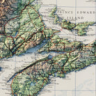 Eastern Canada 1959 Shaded Relief Map - Muir Way - Vintage Relief