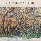 Eastern Canada 1959 Shaded Relief Map - Muir Way - Vintage Relief
