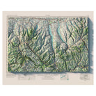 Finger Lakes, New York 1962 Shaded Relief Map - Muir Way - Vintage Relief