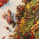 England and Scotland 1957 Shaded Relief Map - Muir Way - Vintage Relief