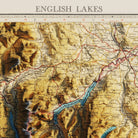 English Lakes 1941 Shaded Relief Map - Muir Way - Vintage Relief