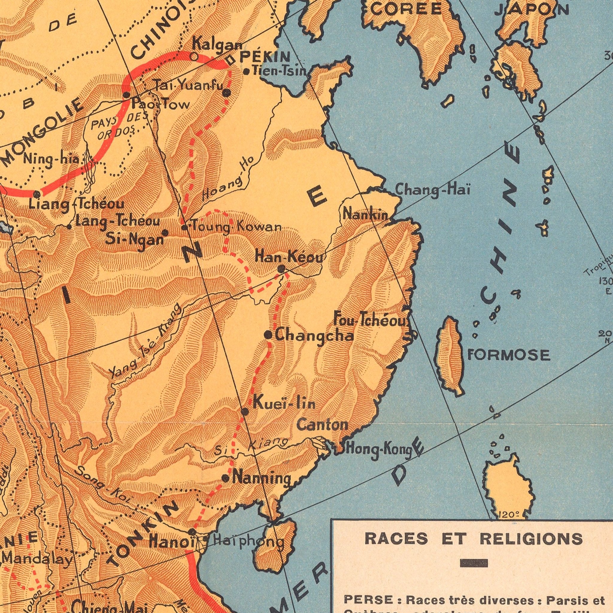 Expedition Citroen Centre - Asie - Muir Way - Vintage Map