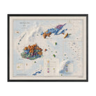 Fiji 1965 Shaded Relief Map - Muir Way - Vintage Relief
