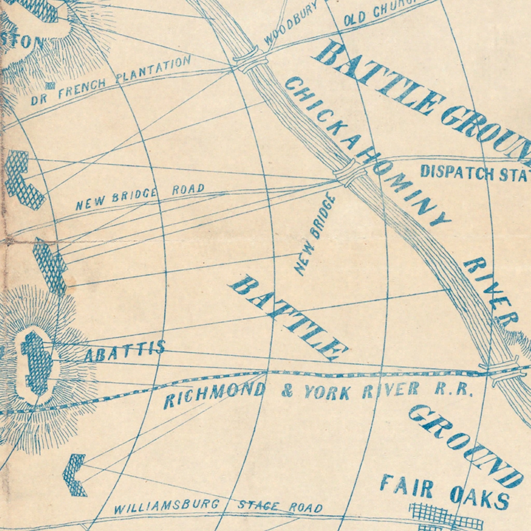 Forbes' New and Complete Map of Richmond and Its Fortifications - Muir Way - Vintage Map