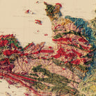 France 1905 Shaded Relief Map - Muir Way - Vintage Relief