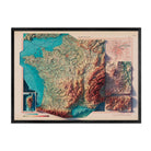 France 1964 Shaded Relief Map - Muir Way - Vintage Relief