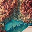 France 1964 Shaded Relief Map - Muir Way - Vintage Relief