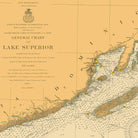 Lake Superior Nautical Chart 1909 - Muir Way - Vintage Map