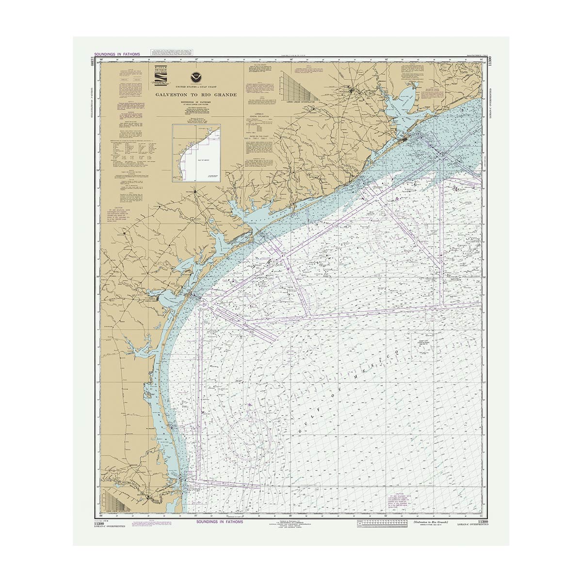 Galveston to Rio Grande Nautical Chart 1992 - Muir Way - Vintage Map