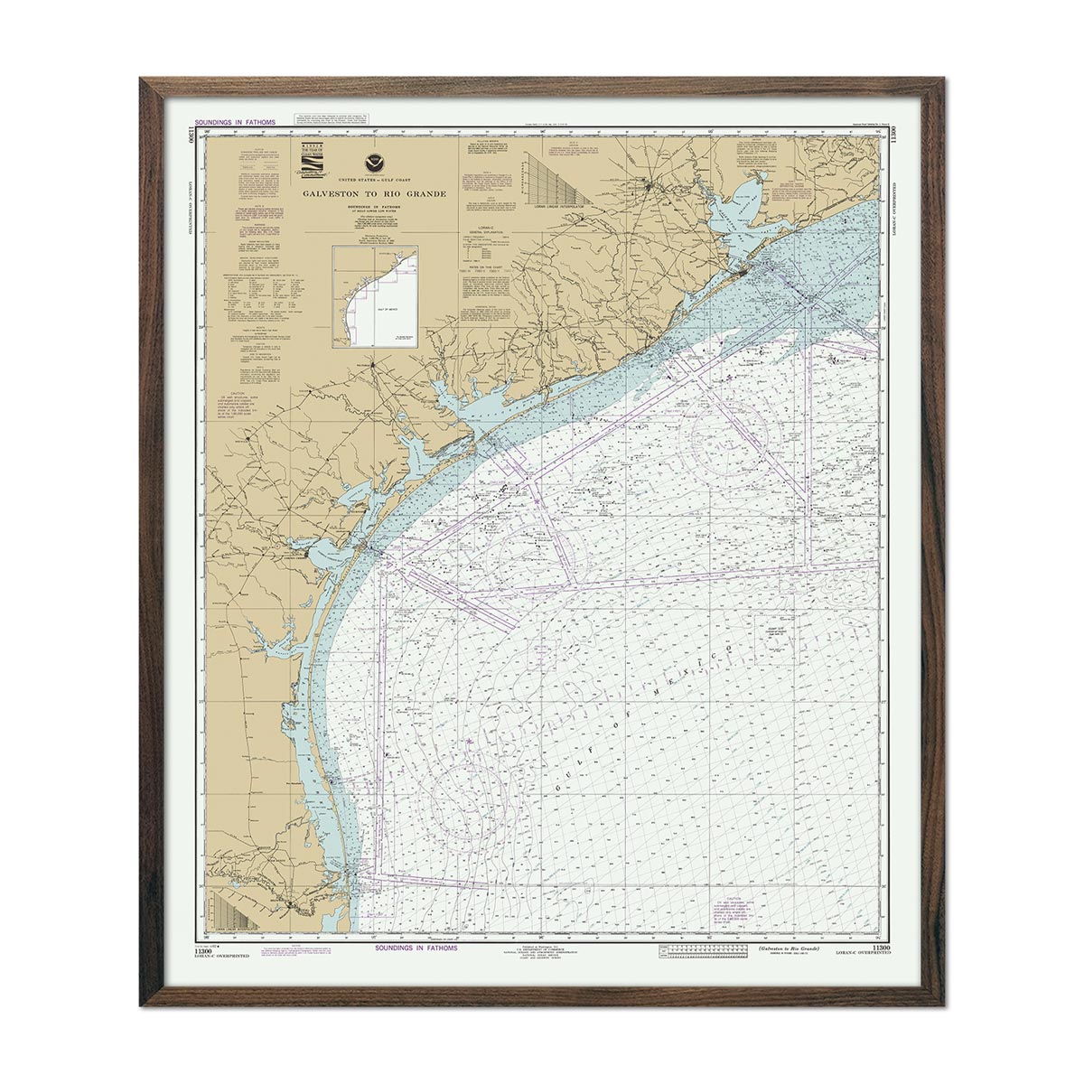 Galveston to Rio Grande Nautical Chart 1992 - Muir Way - Vintage Map