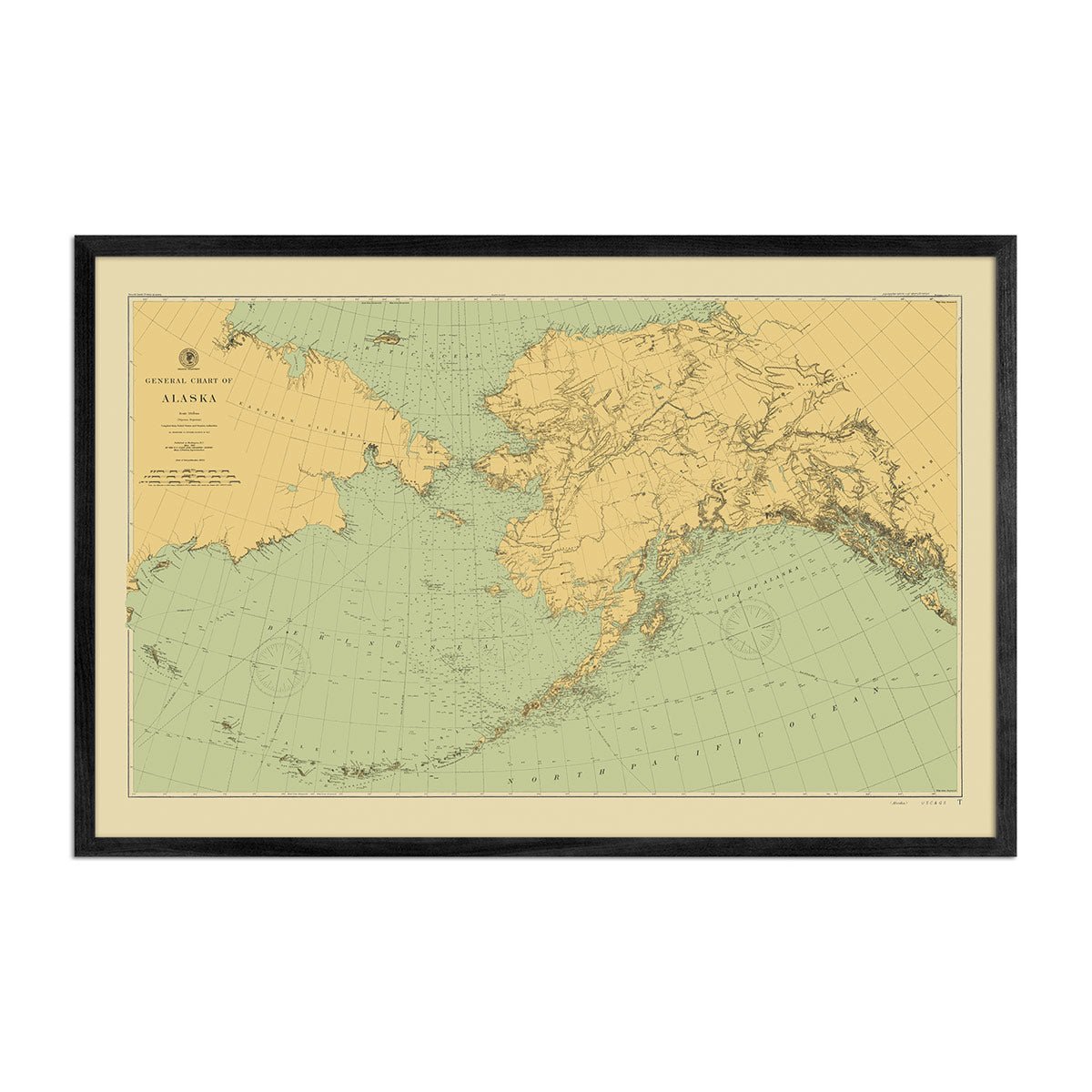 Alaska Nautical Chart 1900 - Muir Way - Vintage Map