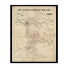 General Grant's Campaign War Map - Muir Way - Vintage Map