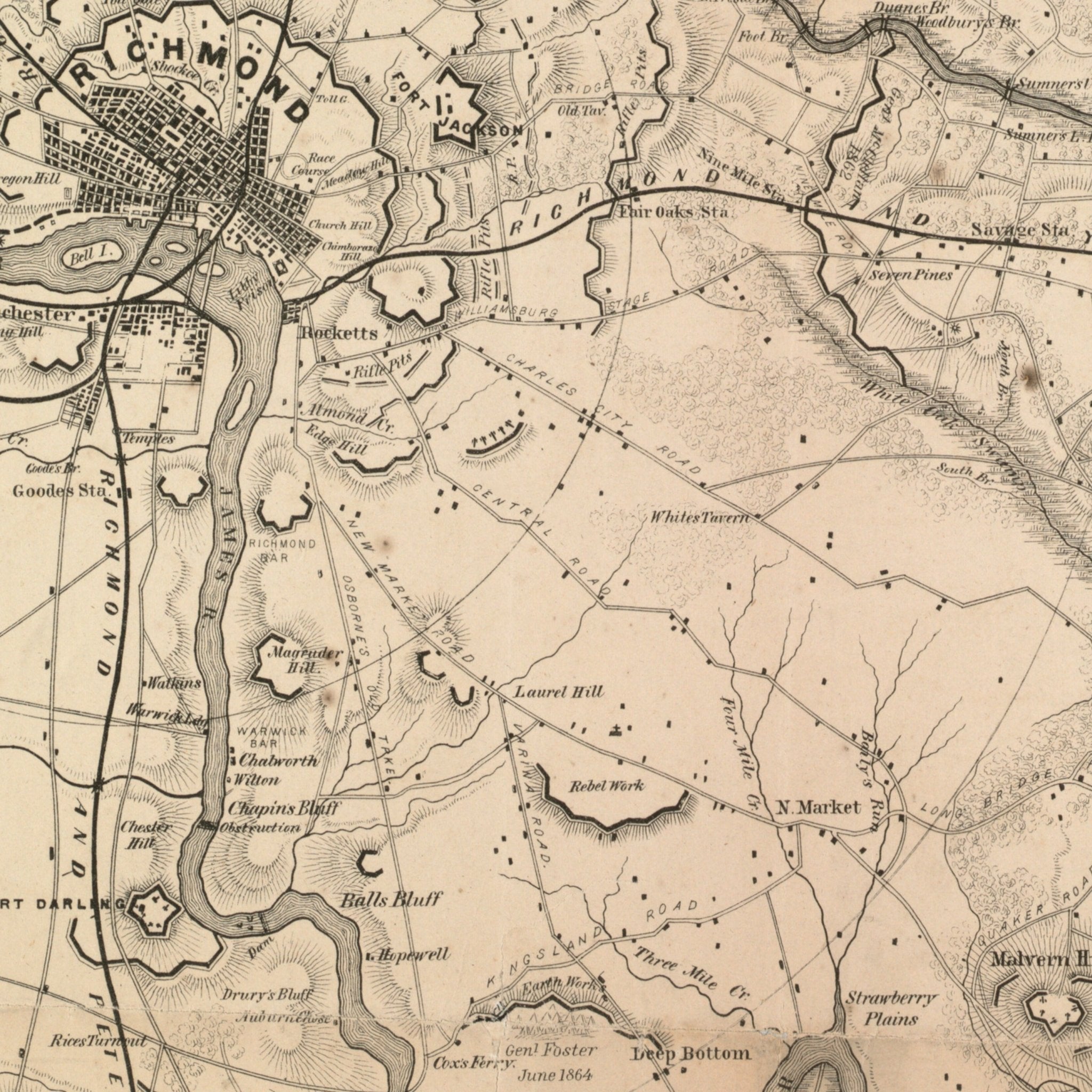 General Grant's Campaign War Map - Muir Way - Vintage Map