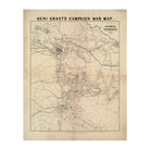 General Grant's Campaign War Map - Muir Way - Vintage Map